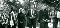 Tautas dzejnieces Mirdzas Ķempes (1907-1974) laukuma un pieminekļa atklāšanā Liepājā 1989. gadā.